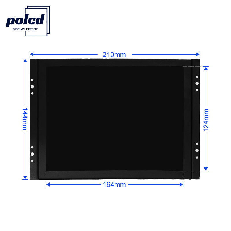 Polcd Customize 8-Zoll-IPS-Panel-Metallgehäuse Industrieller LCD-Monitor mit offenem Rahmen