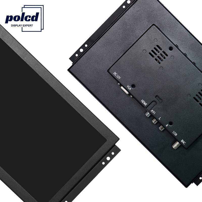 Polcd Industrieller 10-Zoll-Monitor mit kapazitivem Touch, VGA-Computer-LCD-Anzeige, offener Rahmen
