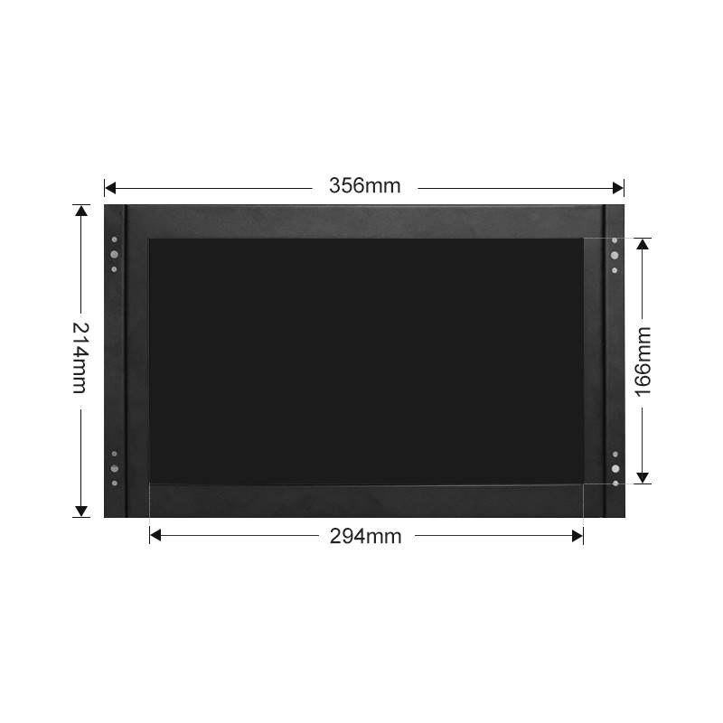 Polcd 13,3-Zoll-Metallgehäuse Industrieller LCD-Monitor Offener Rahmen Touchscreen VGA HDMI