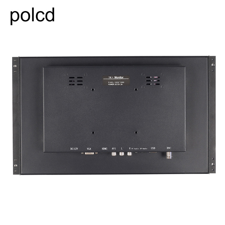 Metallkasten Polcd 14 voller HD 1920x1080 Zoll-industrieller LCD-Monitor mit offenem Rahmen