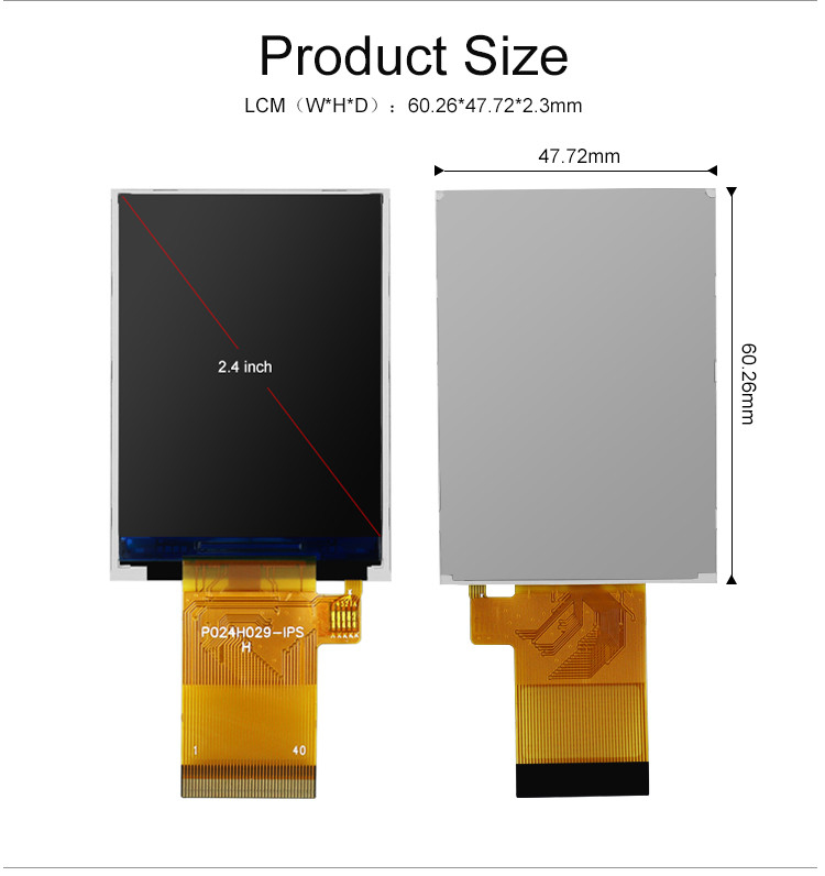 Nisse Polcd 350 2,4 Zoll Tft-Touch Screen 240x320 48.96mm MCU RGB Schnittstelle LCD-Anzeige