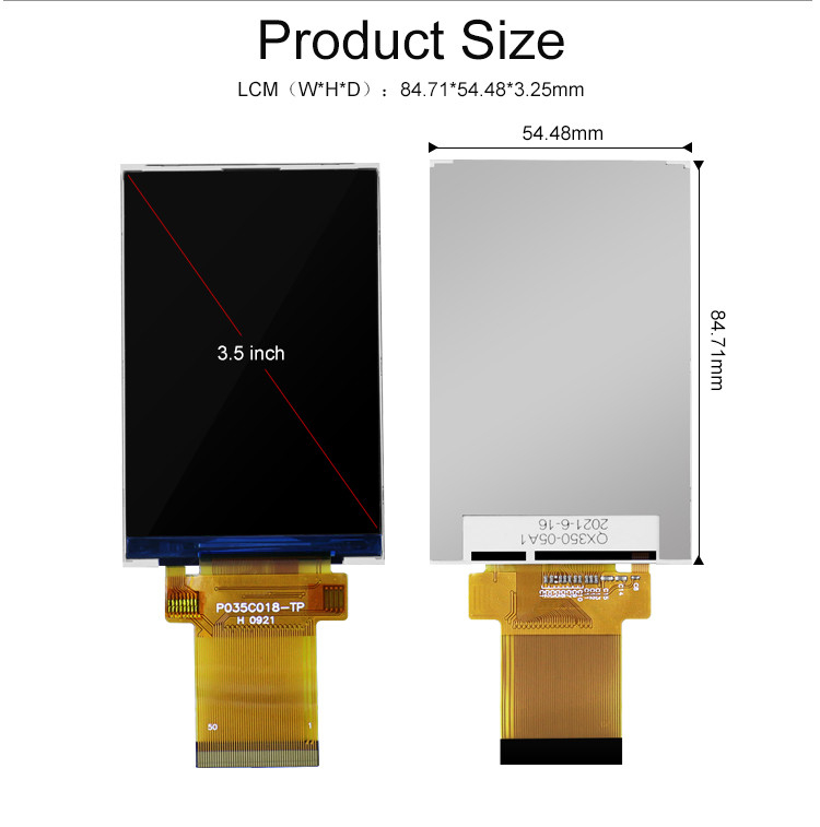 3.5 Zoll LCD-Panelmodul 320x480 RGB Spi-Schnittstelle Vollfarbe Tft Lcm-Display Polcd