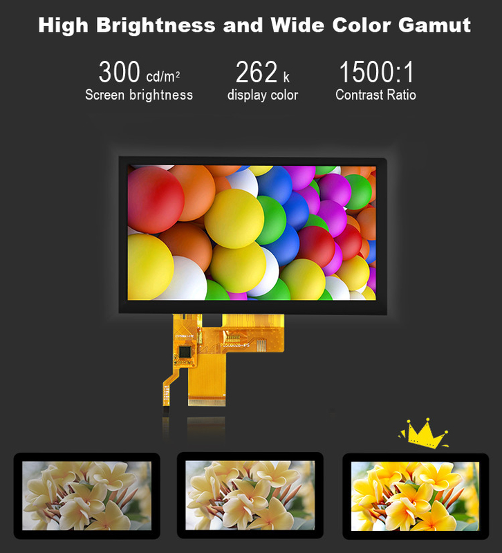 5 Zoll Ips Tft LCD-Display Übertragbarer Bildschirm 24 Bit RGB-Schnittstelle 800*480 Ansicht