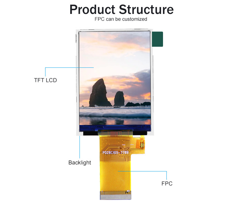 Mcu 37 Pin 2,8 Zoll Touchscreen Lcd Display Modul mit Widerstand Touch