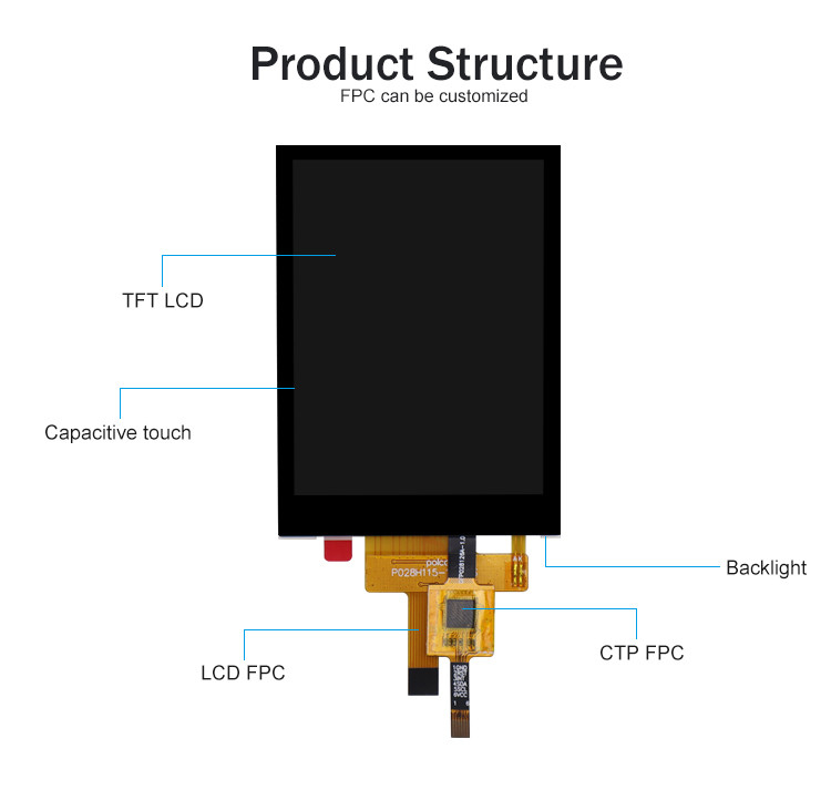2.8 Zoll RGB Tft LCD Modul 240x320 4 Draht Resistive Touch oder Kapazitiv Touch Screen