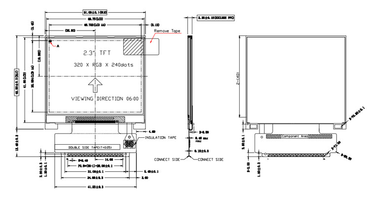 Polcd 2,31 Zoll 320x240 Auflösung 8080 MCU Schnittstelle ILI9342C Farb-LCD-Display Modul