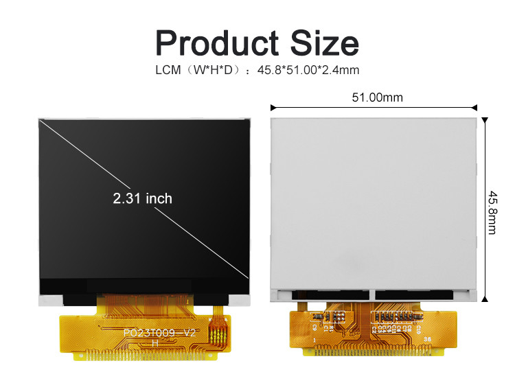 Polcd 2,31 Zoll 320x240 Auflösung 8080 MCU Schnittstelle ILI9342C Farb-LCD-Display Modul