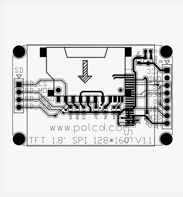 Polcd ST7262 1,77 Zoll 24 Bit Lcd 128X160 TFT Touchscreen 300 Nit