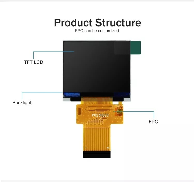 Polcd Schwarz 320*240 RGB TFT-Display 18 Bit Hohe Helligkeit 2,31 Zoll LCD-Panel
