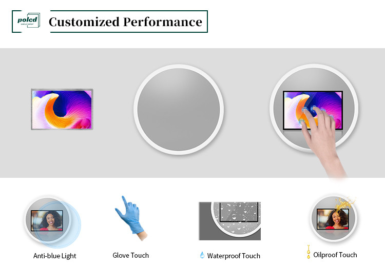 Polcd 8 Zoll Multitouch Spiegelglas Anzeige Industrielle maßgeschneiderte kapazitive LCD-Touchscreen-Panel