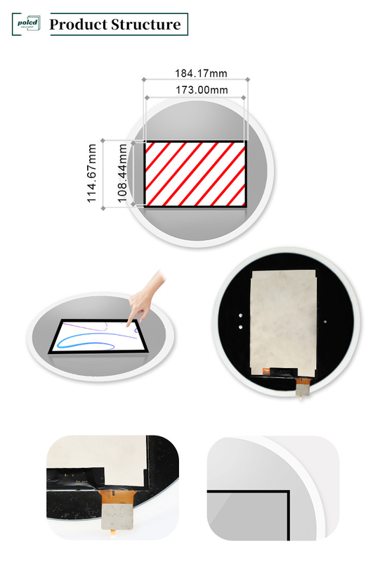 Polcd 8 Zoll Multitouch Spiegelglas Anzeige Industrielle maßgeschneiderte kapazitive LCD-Touchscreen-Panel
