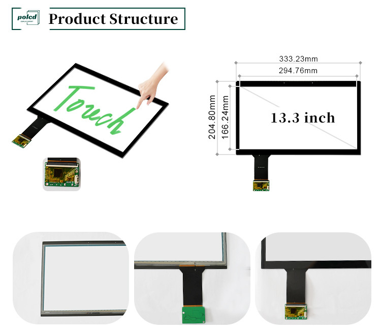 Polcd 13,3 Zoll Glas Multi Points Touch Panel wasserdicht CTP ILI2511 GG Kapazitiver Touchscreen