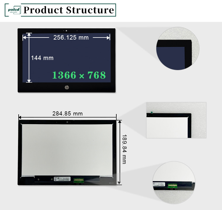 11.6 Zoll 1366x768 NV116WHM-T1C Ersatz Laptop Touchscreen 60Hz Farbe IPS TFT LCD-Display