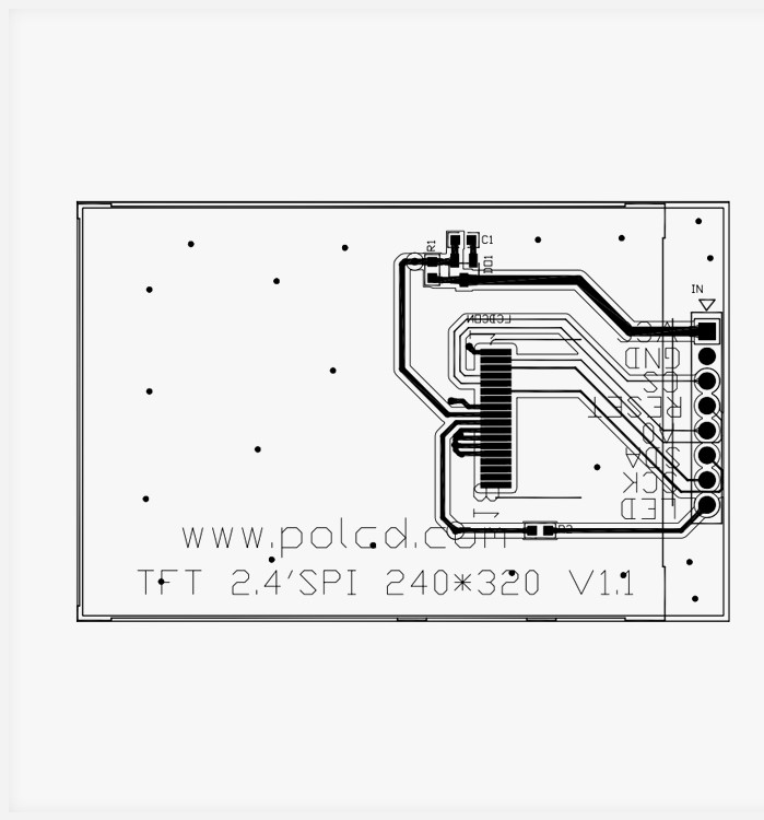 Polcd 4 Wire SPI Tft Lcd 2,4 Zoll 240X320 Touchscreen Lcd mit Leiterplatte