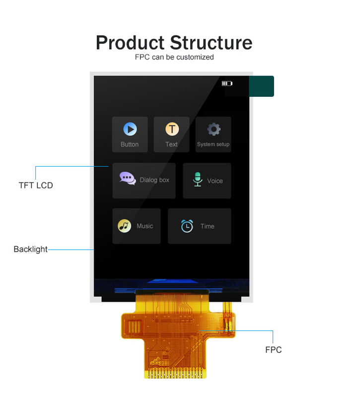 Polcd ST7789V2 2,4 Zoll TFT-Display Farbe 262K TFT LCD Modul 48,96 mm TFT LCD