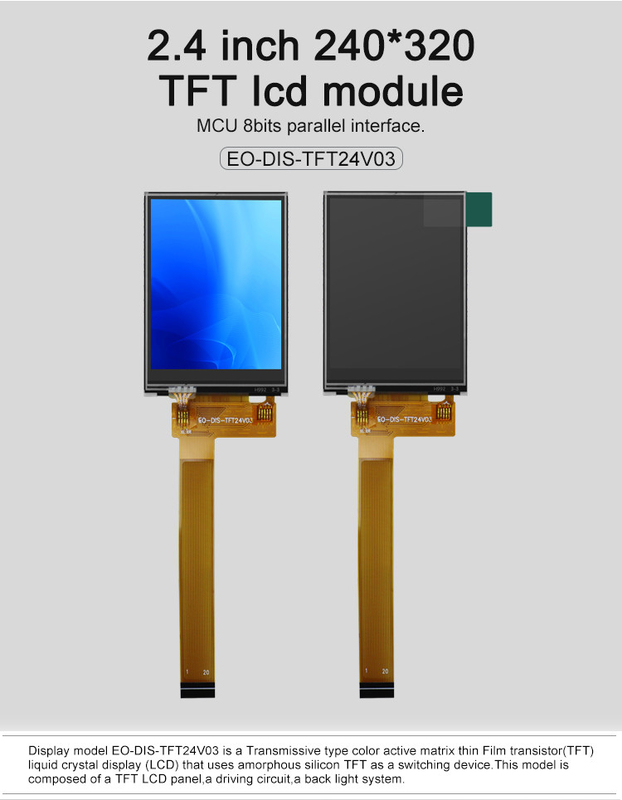 Polcd Black 8080 MCU 2,4 Zoll TFT Display 8 Bit 2.4 TFT Spi 240x320