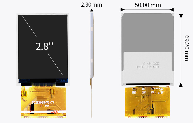 Polcd-Auflösung 240X320 2,8-Zoll-SPI-TFT-LCD-Ili9341V-RoHS-TFT-Touchscreen