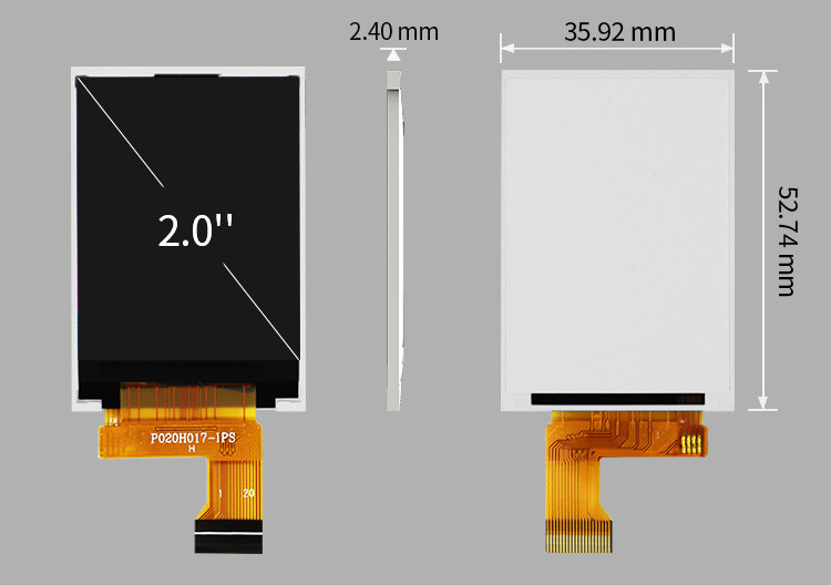 Polcd 262K 2,4 mm 2-Zoll-LCD-Bildschirm ST7789V IPS-TFT-LCD-Display 240 x 320