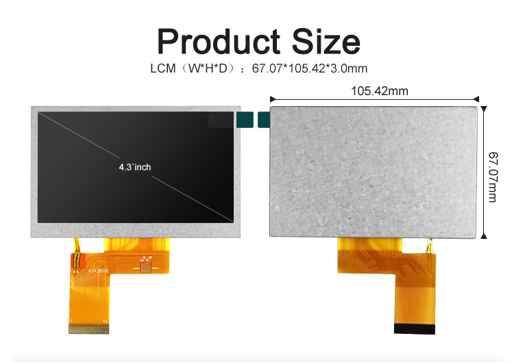 Polcd ST7262E43 Kleines TFT-LCD-Display RGB 24 Bit 4,3 Zoll TFT-LCD 800x480