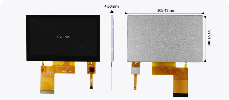 Polcd ST7262E43 4,3-Zoll-TFT-LCD-Display 280 Nit LCD-Touchpanel 800X480