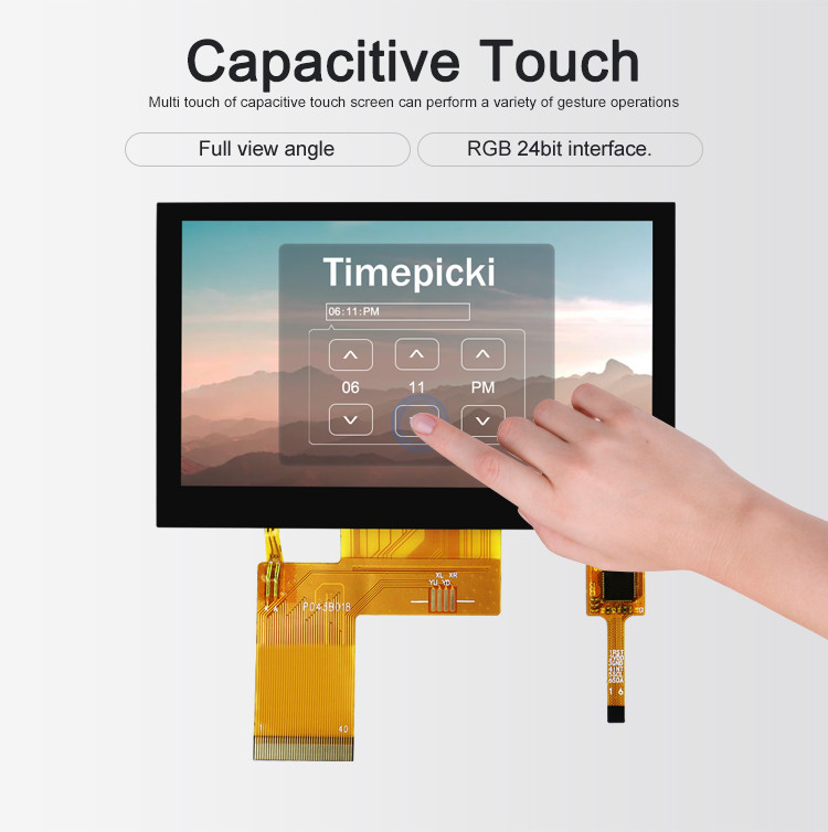 Polcd ST7262E43 4,3-Zoll-TFT-LCD-Display 280 Nit LCD-Touchpanel 800X480