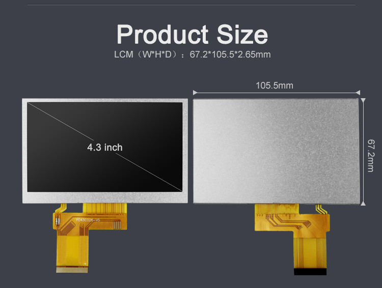 Polcd 4,3-Zoll-TFT-LCD 480x272 Auflösung RGB-Schnittstelle 4,3-Zoll-TFT-LCD-Modul