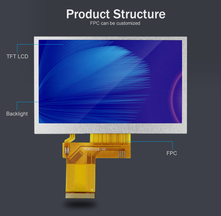 Polcd 4,3-Zoll-TFT-LCD 480x272 Auflösung RGB-Schnittstelle 4,3-Zoll-TFT-LCD-Modul