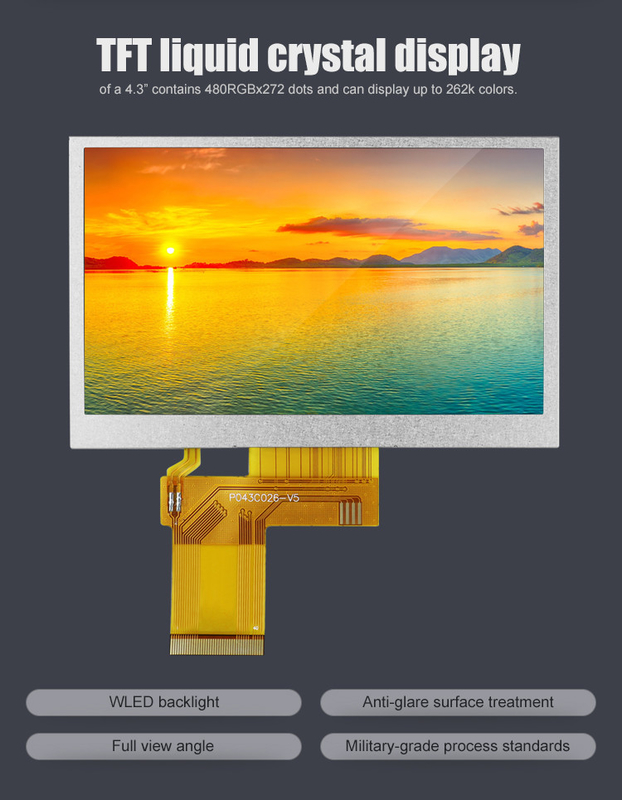Polcd Custom 4.3 Zoll 480*272 Farbe RGB 8bit ILI6485 Antrieb 40pin 4.3' TFT LCD Modul