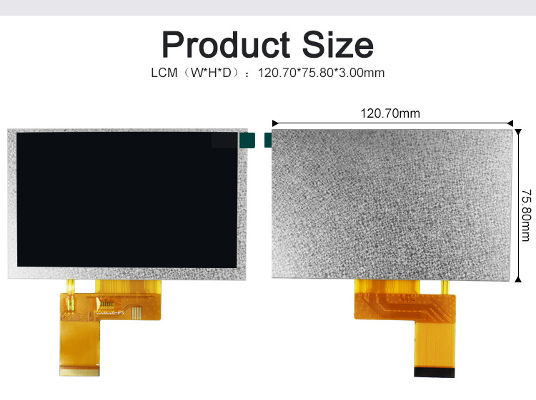 Polcd 800x480 5 Zoll Quadratbildschirm LCD IPS Blickwinkel LCD Bildschirm 40pin ST7262 Antrieb TFT-Modul