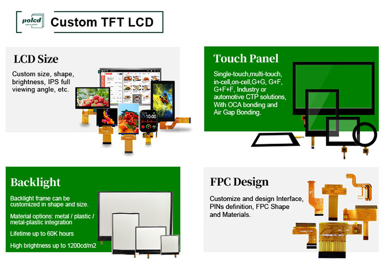 Polcd 240x320 Led Backlit Tft Lcd Display 2,4 Zoll LCM 260 Nit Helligkeit Lcm Panel