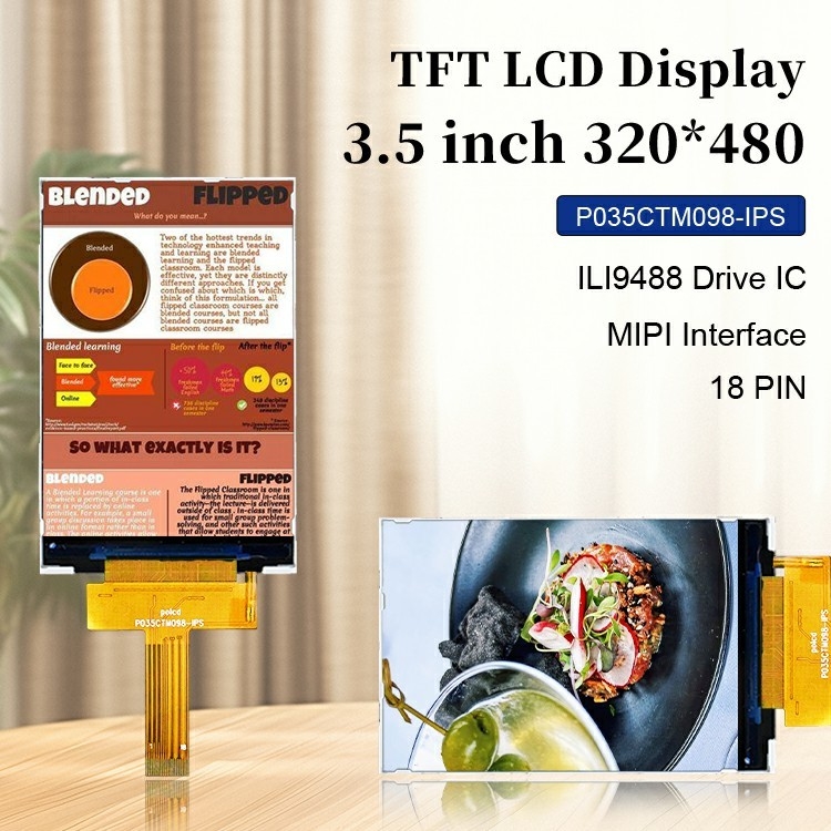 Polcd 3,5 Zoll 320x480 Auflösung 350nits Mipi-Schnittstelle ili9488 IC vertikaler Typ 3,5'' TFT-LCD-Display-Modul