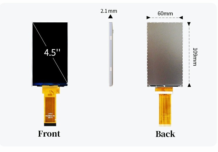 Polcd Rgb-Schnittstelle 4,5 Zoll Farbbildschirme 480*854 Auflösung 40pin GC9503V Ic TFT LCD-Modul