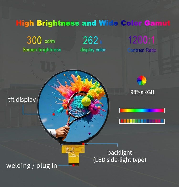 Polcd 4,0'' Kreisbildschirm LCD-Modul 720*720 ST7703 IPS Blickwinkel MIPI Schnittstelle Rundes TFT-Display