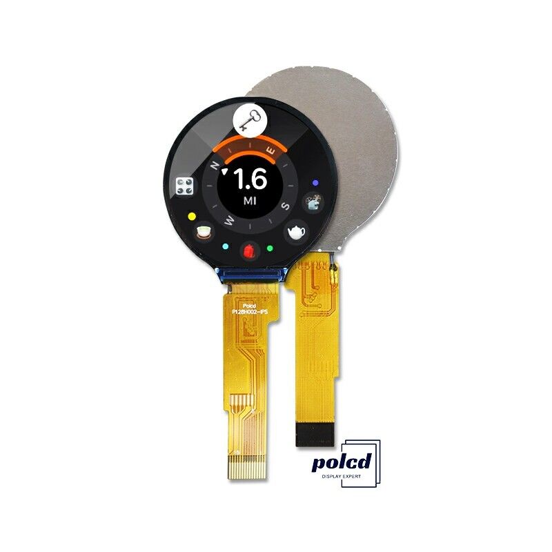 Polcd 1,28 Zoll IPS Kreislauf-LCD-Display 240xRGBx240 Auflösung Individuelles TFT-LCD-Modul für Smart Watches