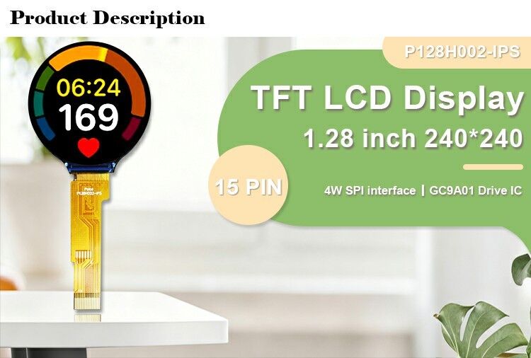 Polcd Rund 240*240 1,28 1,3 Zoll Touch Tft Lcd Display SPI Schnittstelle GC9A01 Treiber IC IPS Bildschirm