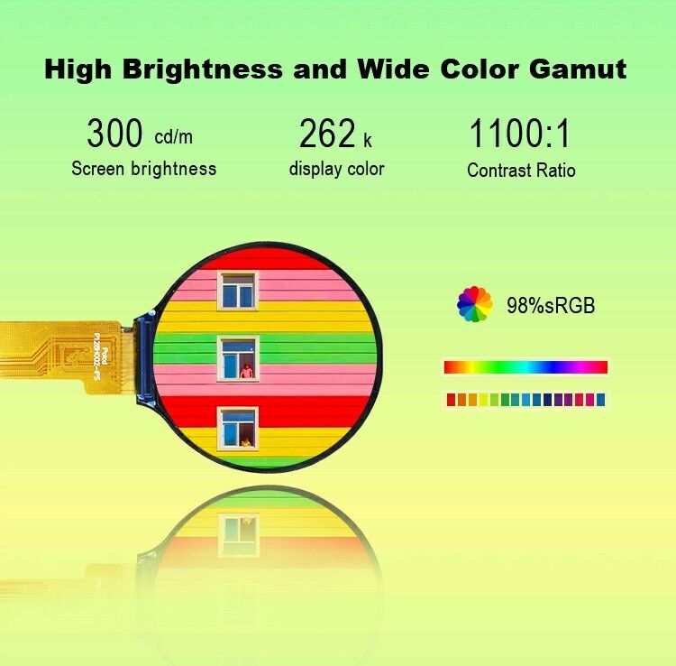 Polcd Rund 240*240 1,28 1,3 Zoll Touch Tft Lcd Display SPI Schnittstelle GC9A01 Treiber IC IPS Bildschirm