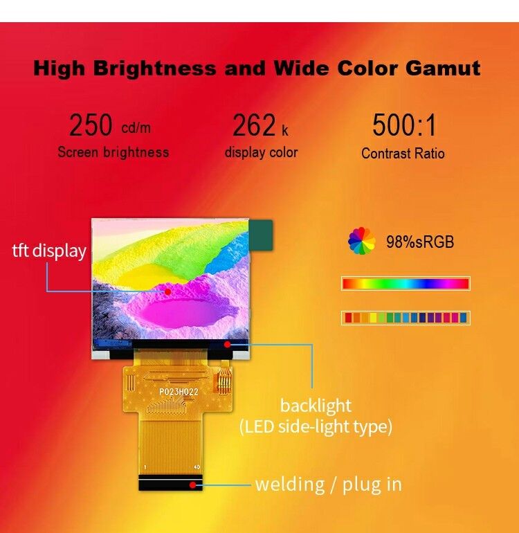 Polcd 2,31 Zoll 320 x 240 TFT-Display RGB 18-Bit-TFT-Display mit hoher Helligkeit