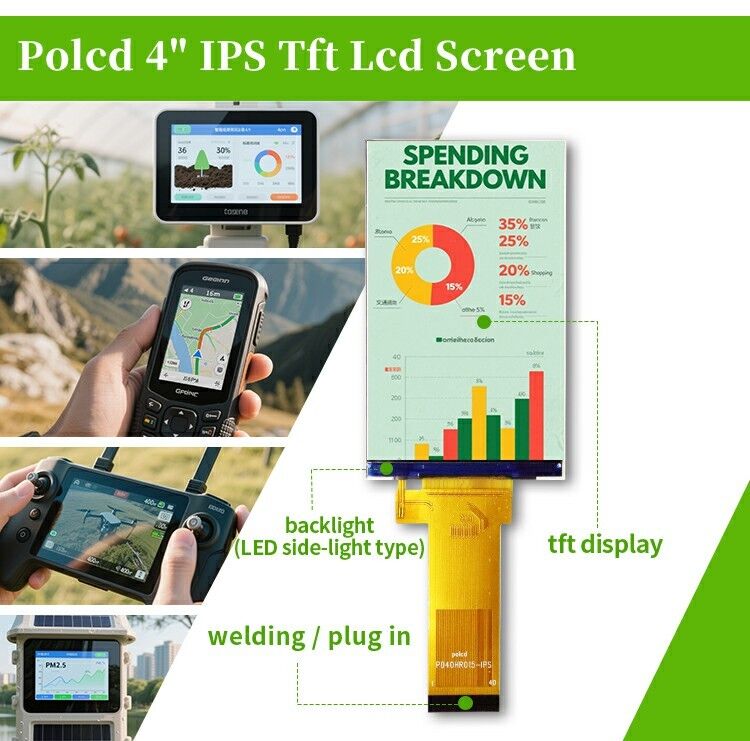 Polcd Custom RGB 24bit Schnittstelle 4,0 Zoll 480*800 Punkte Kleine Farbe TFT-LCD-Display-Panels Bildschirm