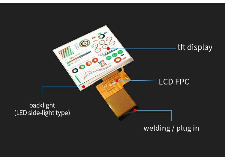 Polcd Factory 3,5 Zoll TFT LCD 320 * 240 SPI RGB Schnittstelle Instrumentenschirm 3,45 Zoll LCD-Display-Modul