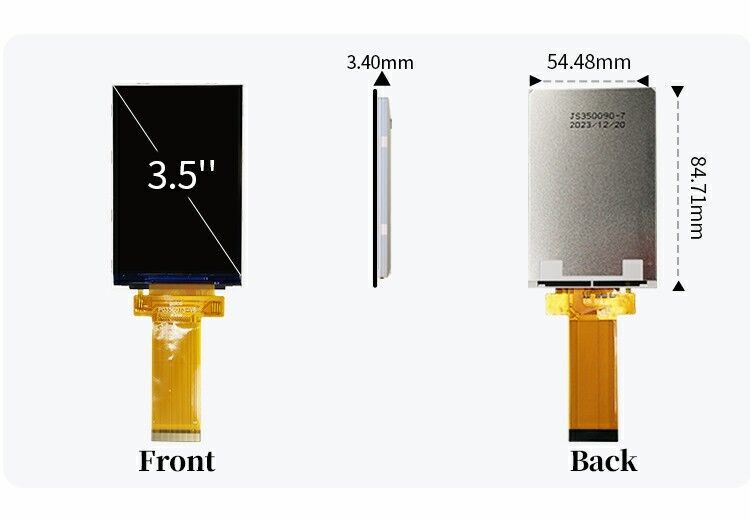 Polcd 3,5 Zoll QVGA-LCD-Display mit 320x480 Auflösung MCU SPI-Schnittstelle Touch Panel 3,5