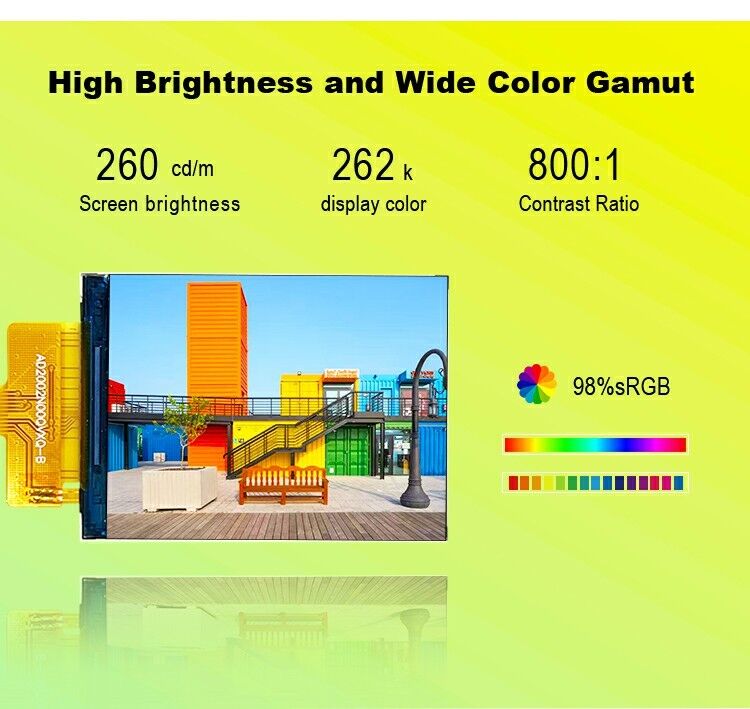 Polcd 240*320 2' Farbiges LCD Hochhelligkeit SPI-Schnittstelle IPS TFT Active Matrix LCD Bildschirm