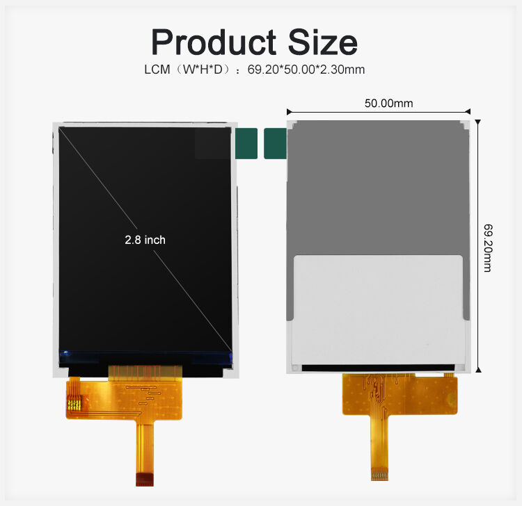 Polcd 2,8-Zoll Auflösung 240*320 Spi Schnittstelle TFT Grafik-LCD-Display-Modul für verschiedene Anwendungen