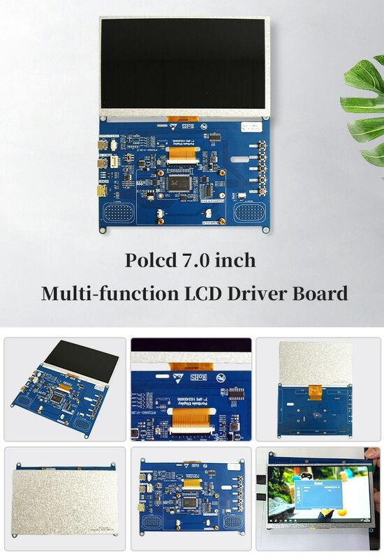 Polcd 7-Zoll-LCD-Treiberplatine, Mini-HD-MI-USB-Schnittstelle, unterstützt Audio-Lautsprecher, 50-Pin-RGB-Schnittstelle, TFT-Controllerplatine