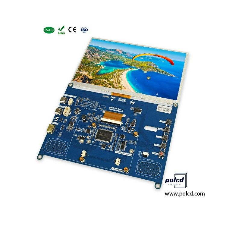 Polcd hohe Helligkeit 7 Zoll 1024x600 RGB LCD-Laufwerk RTD2281 mit Audio-Lautsprecher für industrielle Außeneinstellungen