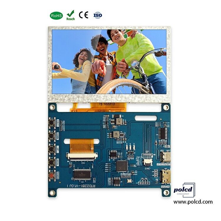 Polcd 4,3 5 Zoll Multifunktions-HD-MI-Controllerplatine Universal Touch LCD-Treiberplatine für Raspberry Pi IPS-Display