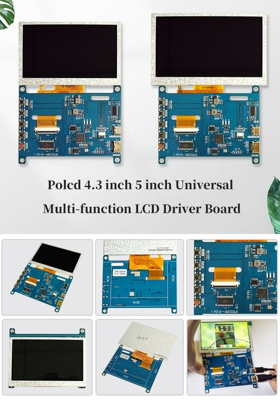 Polcd RTD2281 Multifunktions-Raspberry Pi-Display-Bildschirm Universal-LCD-Treiber-Board 4,3 Zoll 5 Zoll H-DMI-USB-Controller-Board