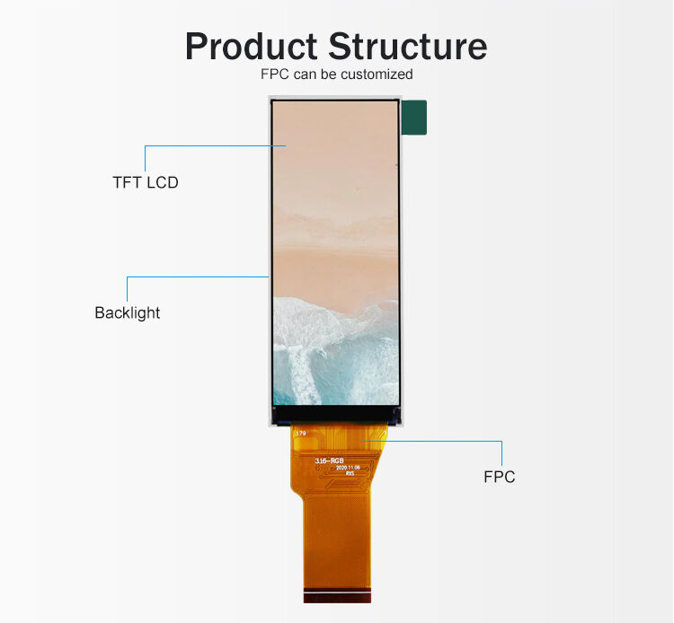 Polcd 3,2' 3,2 Zoll 320x480 vertikaler Typ 350nits RGB SPI-Schnittstelle ST7701S ic TFT-LCD-Display