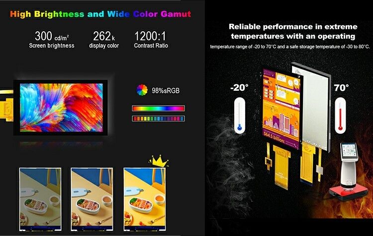 Polcd 4,5 Zoll TFT 480*854 Auflösung Kontrastverhältnis 1200:1 RGB Schnittstelle IPS Touchscreen LCD Module