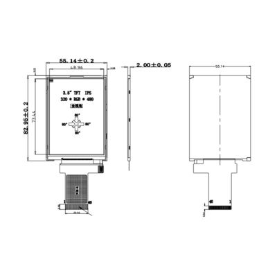 Polcd 350 Nit 800X480 5 Zoll Ips Display 18 BIT RGB Ips Tft Display 153*153 Um